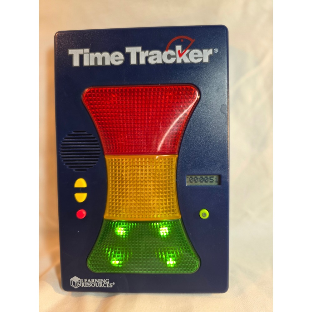 Learning Resources Time Tracker Visual Timer Classroom Clock Blue LER6900